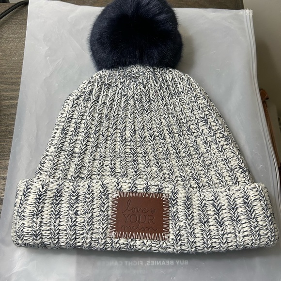 Love Your Melon Navy Pom Beanie - Picture 1 of 4